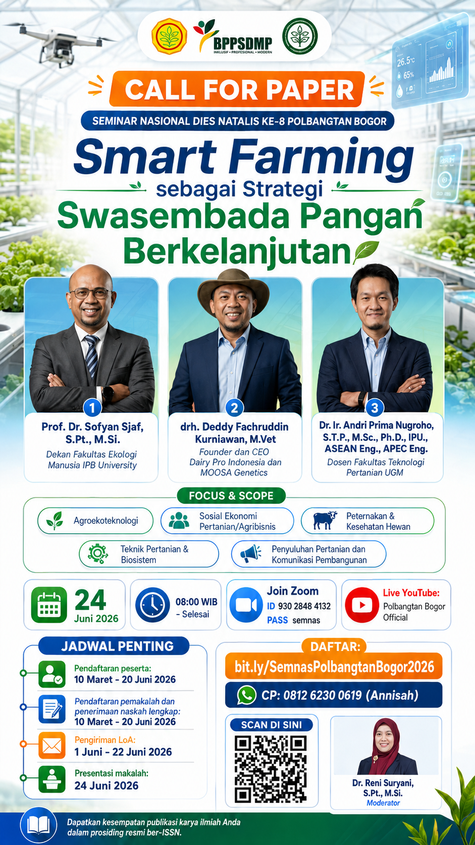 Polbangtan Bogor Gelar Seminar Nasional dan Call for Paper tentang Smart Farming untuk Swasembada Pangan Berkelanjutan