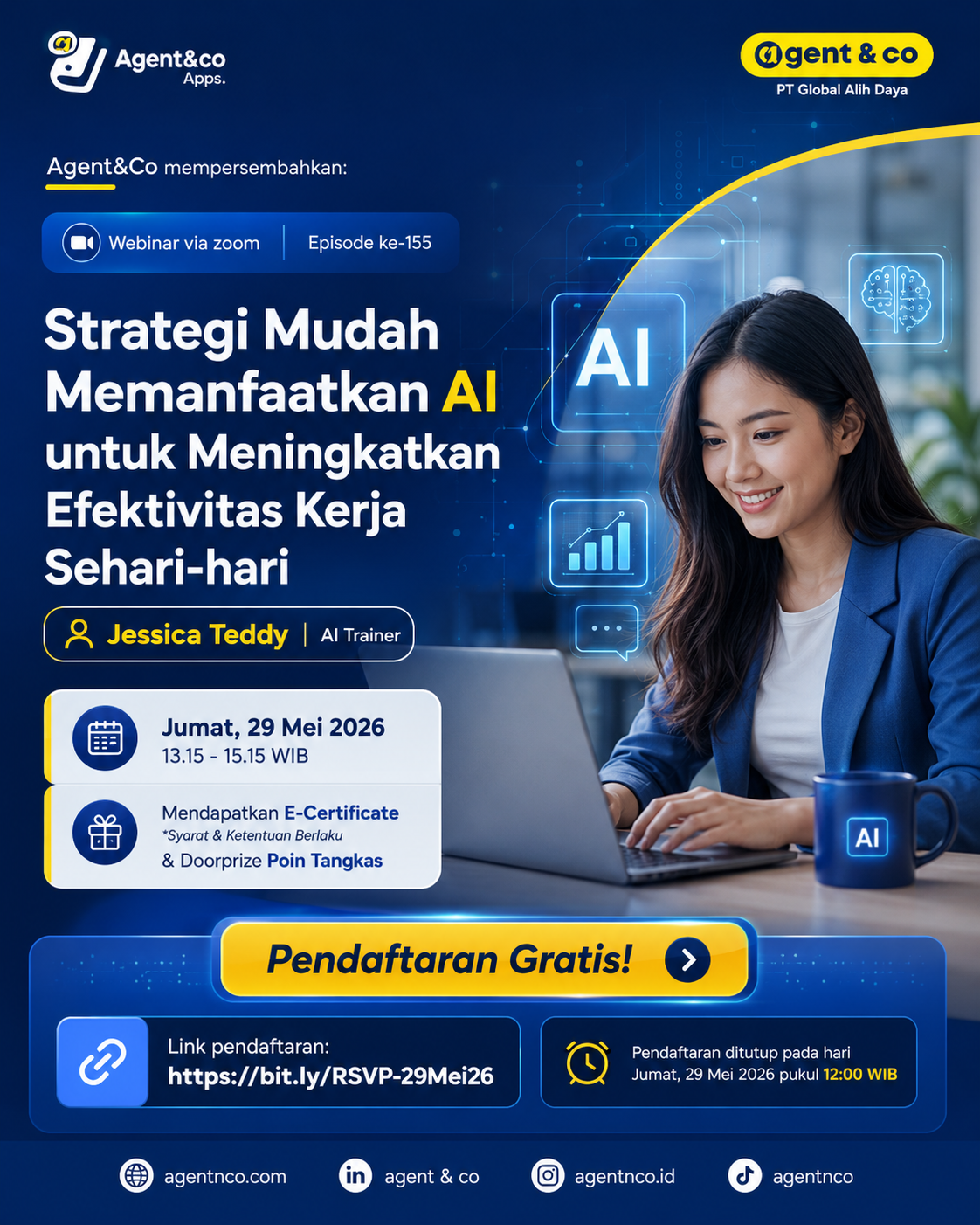 Agent&Co Gelar Webinar Strategi Memanfaatkan AI untuk Meningkatkan Efektivitas Kerja Sehari-hari