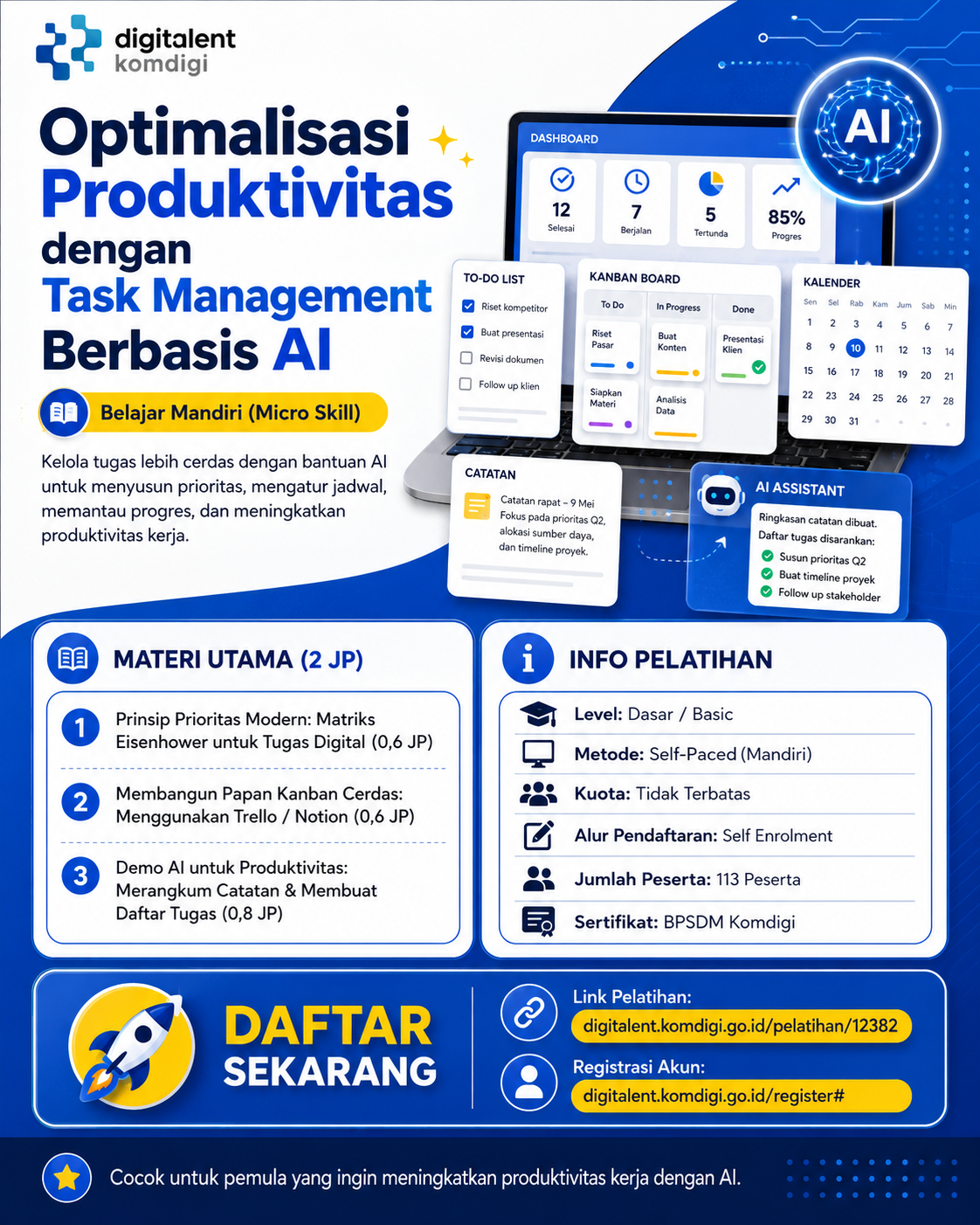 Pelatihan Task Management Berbasis AI Dorong Produktivitas Kerja Lebih Efisien