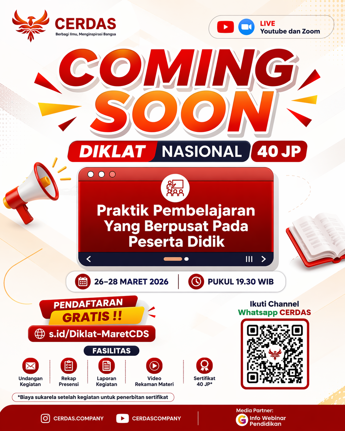 Diklat Nasional 40JP Maret 2026, Pelatihan Praktik Pembelajaran yang Terpusat pada Peserta Didik
