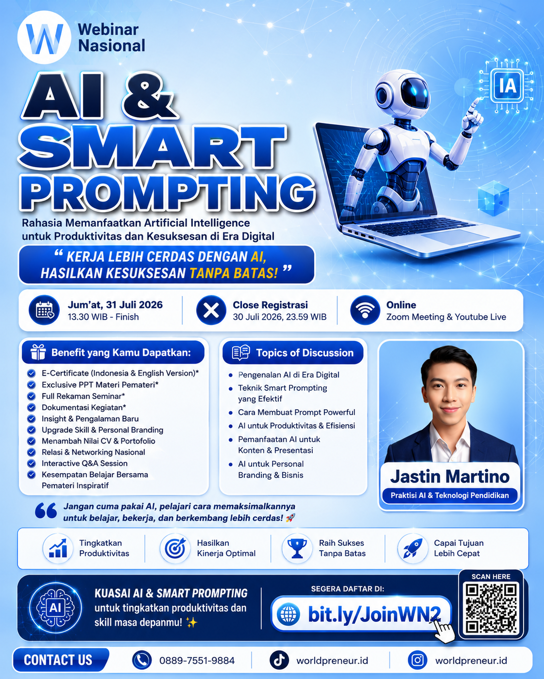 Webinar Nasional AI & Smart Prompting Digelar 31 Juli 2026, Bahas Produktivitas di Era Digital